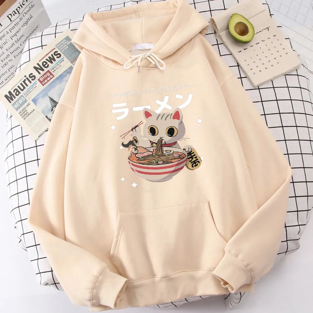 Harajuku Ramen Cat Hoodie