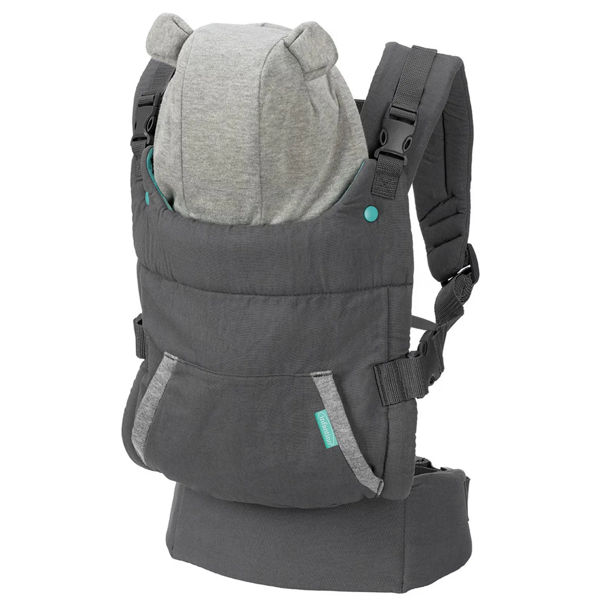 Infantino Cuddle Up Ergonomic Hoddie 2-way Carrier™ Grey Birth to 36 Months