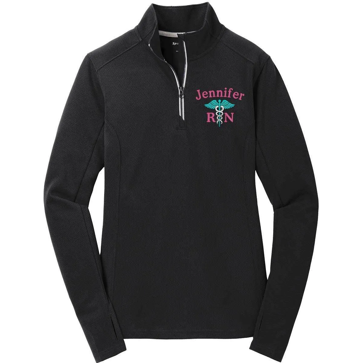 LST860 | Sport-Tek® Ladies Sport-Wick® Textured 1/4-Zip Pullover