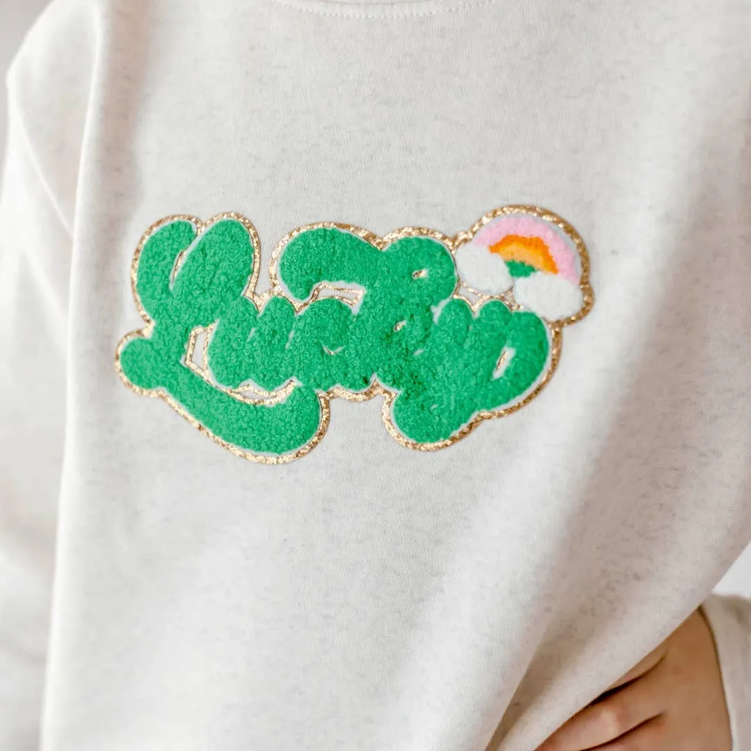 Lucky Script Patch St. Patrick's Day Sweatshirt