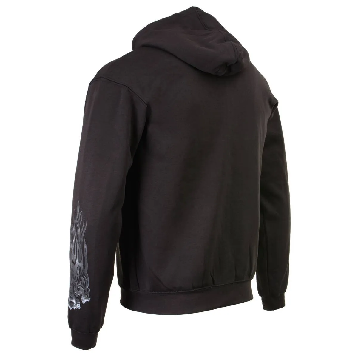 Milwaukee Leather MPMH118001 Men’s ‘Head Butt Skulls’ Black Hoodie with Zipper Closure