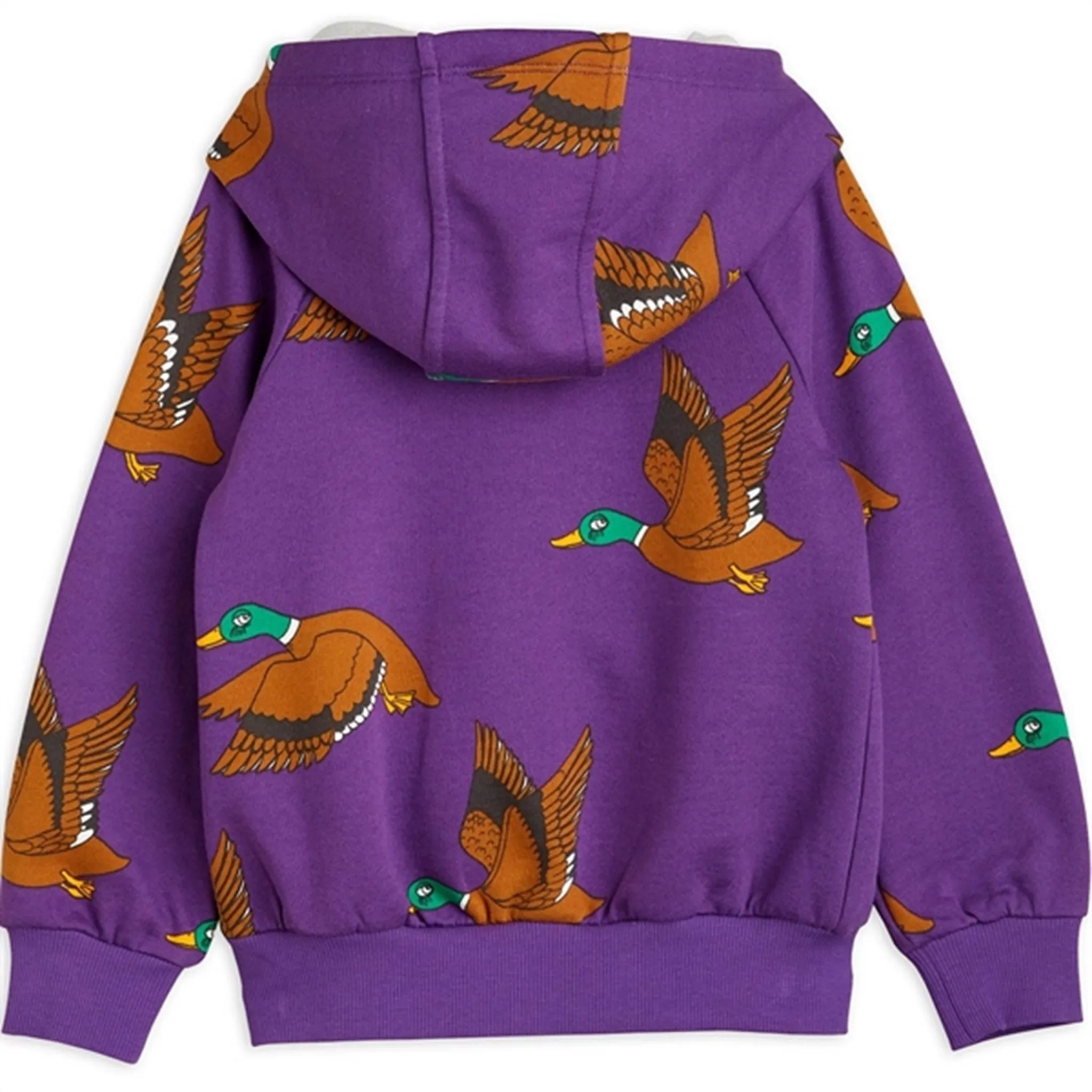 Mini Rodini Ducks Aop Zip Hoodie Purple