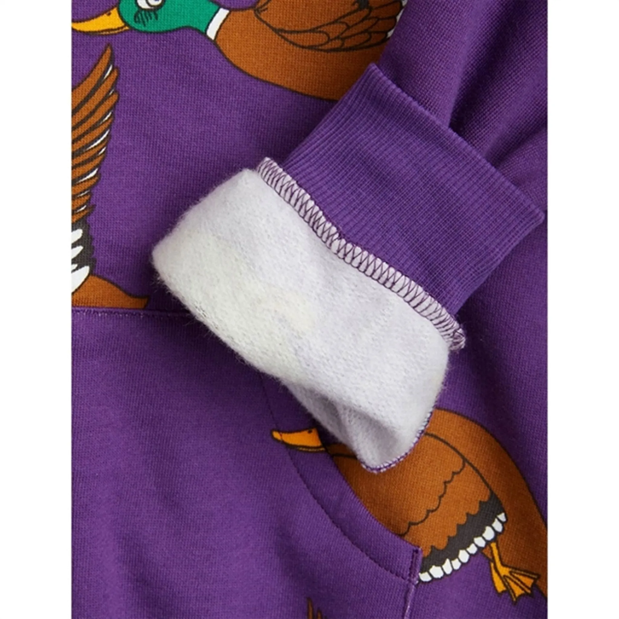 Mini Rodini Ducks Aop Zip Hoodie Purple