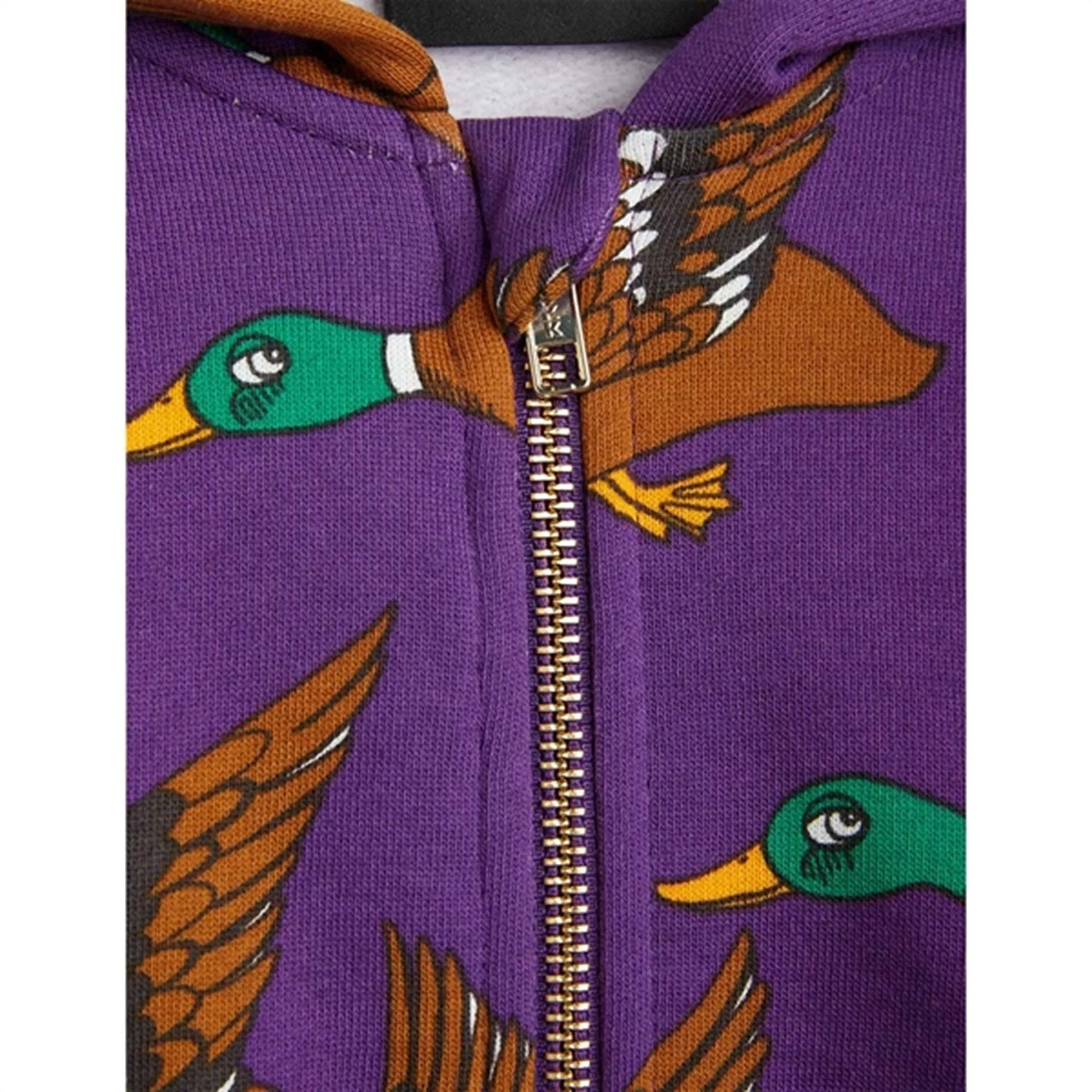 Mini Rodini Ducks Aop Zip Hoodie Purple