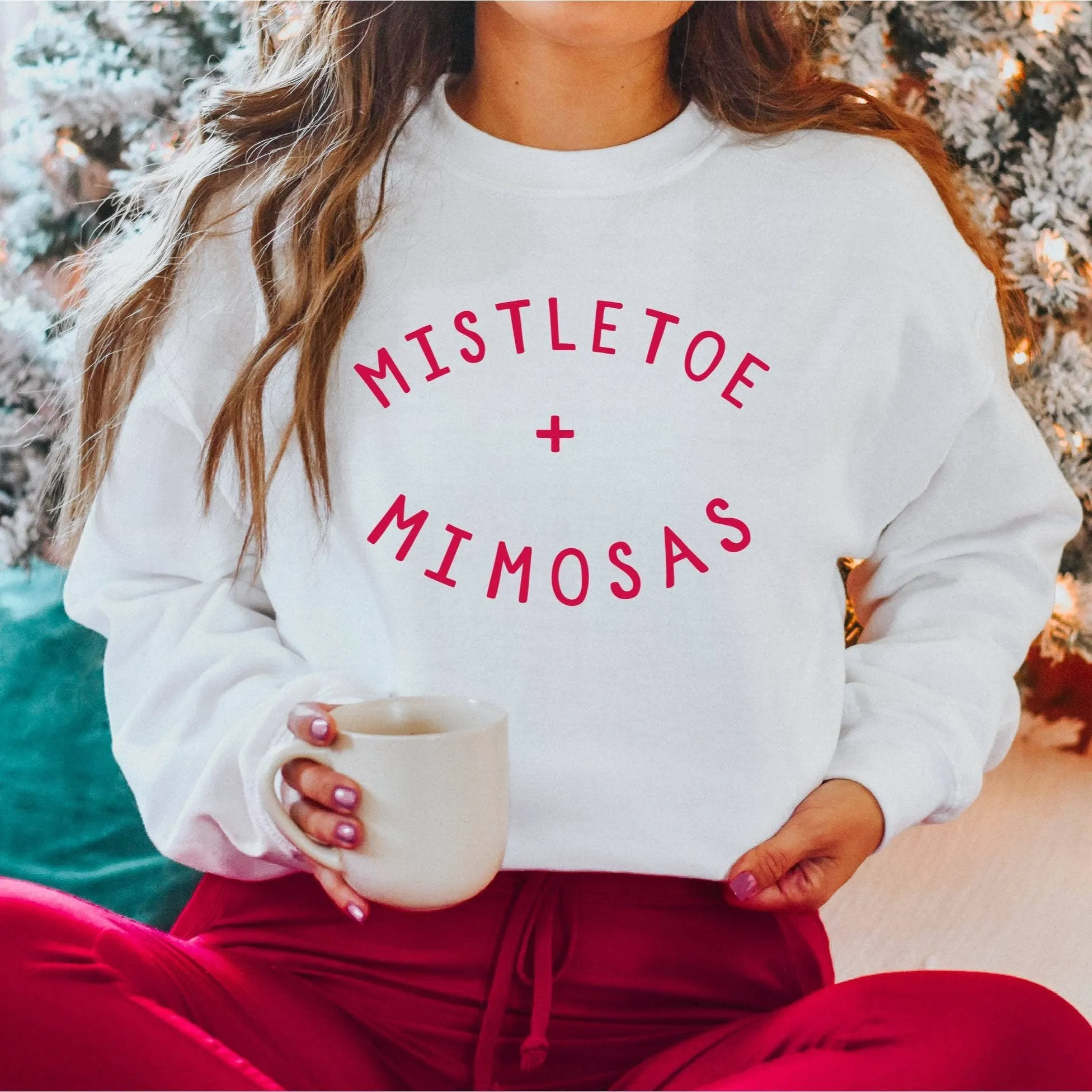 Mistletoe and Mimosas Christmas Sweatshirt