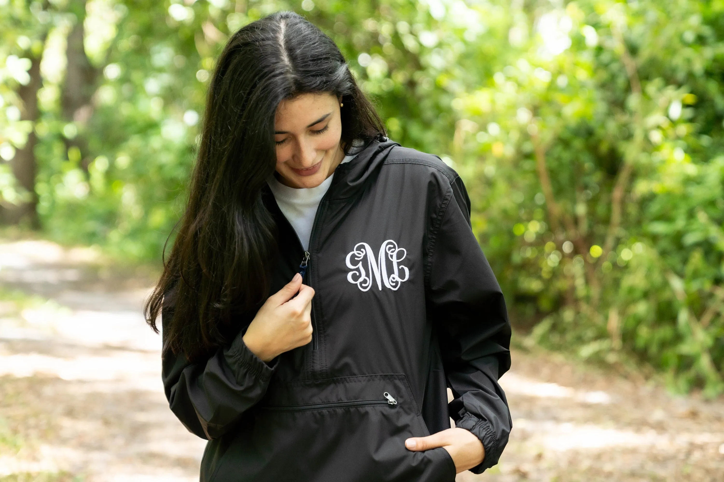 Monogrammed Charles River Rain Jacket Pullover