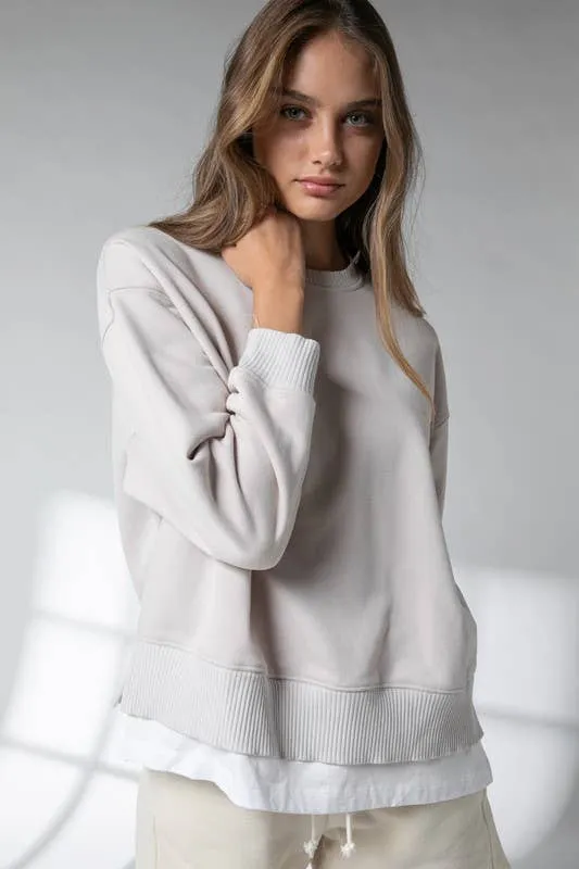 Nora Round Neck Long Sleeve Oversized Sweatshirt