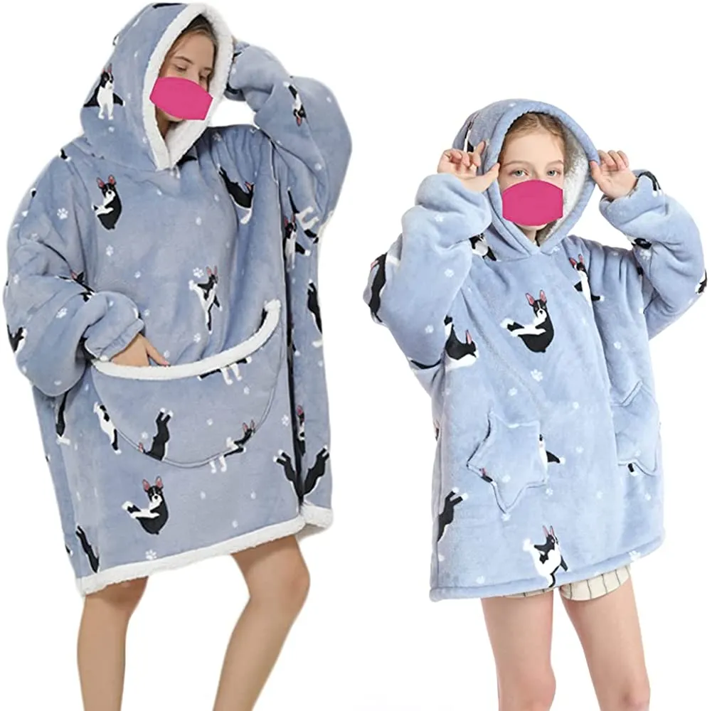 Oversized Hoodie Blanket Gifts for Women UK Adult Men Kids Girls Wearable Comfortable Fleece Hoodie Robe As Birthday Gifts for Mothers Friends