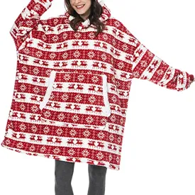 Oversized Hoodie Blanket Gifts for Women UK Adult Men Kids Girls Wearable Comfortable Fleece Hoodie Robe As Birthday Gifts for Mothers Friends