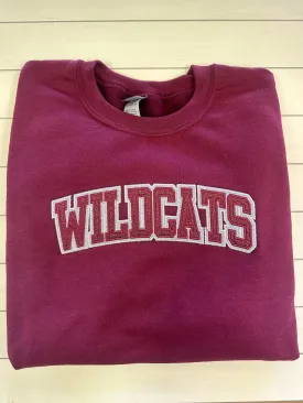 Palestine Wildcats Glitter Embroidered Sweatshirt