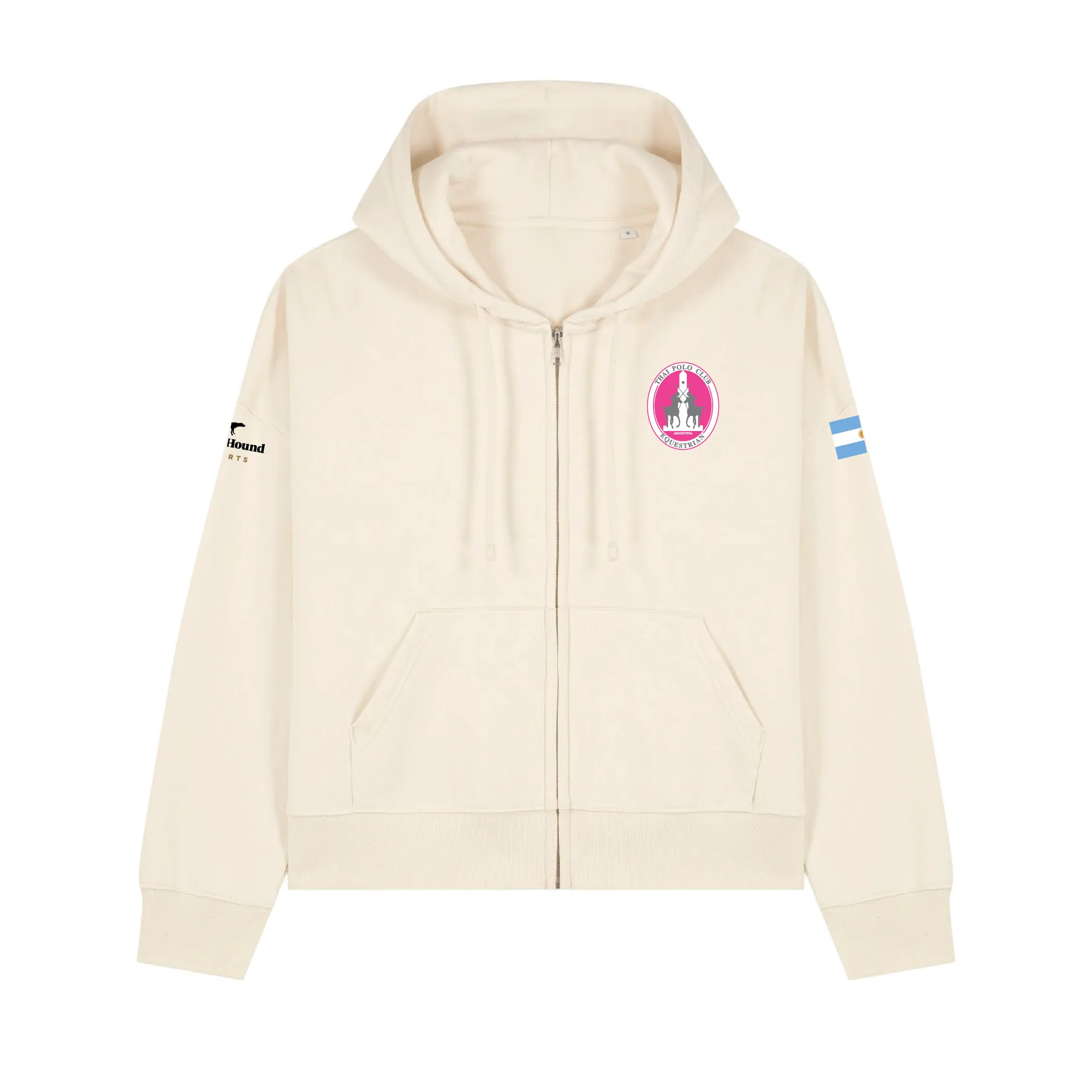 Pink Polo Cup 2024 Natural Raw Women's Zip Hoodie