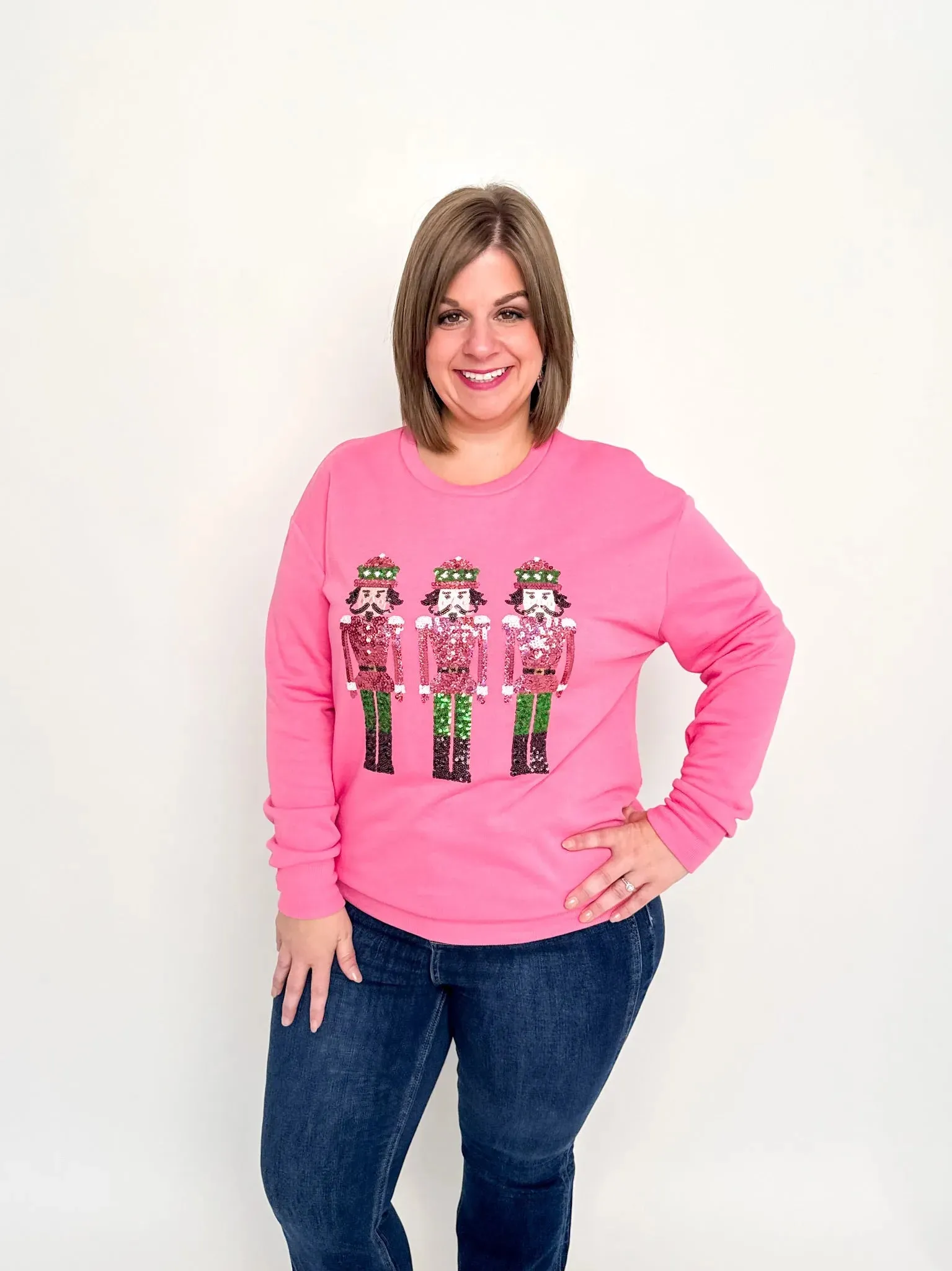 Pink Sequin Nutcracker Sweatshirt