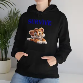 Princess Grace  Cute Tiger 'SURVIVE' Unisex Hoodie   Perfect Gift for Animal Lovers