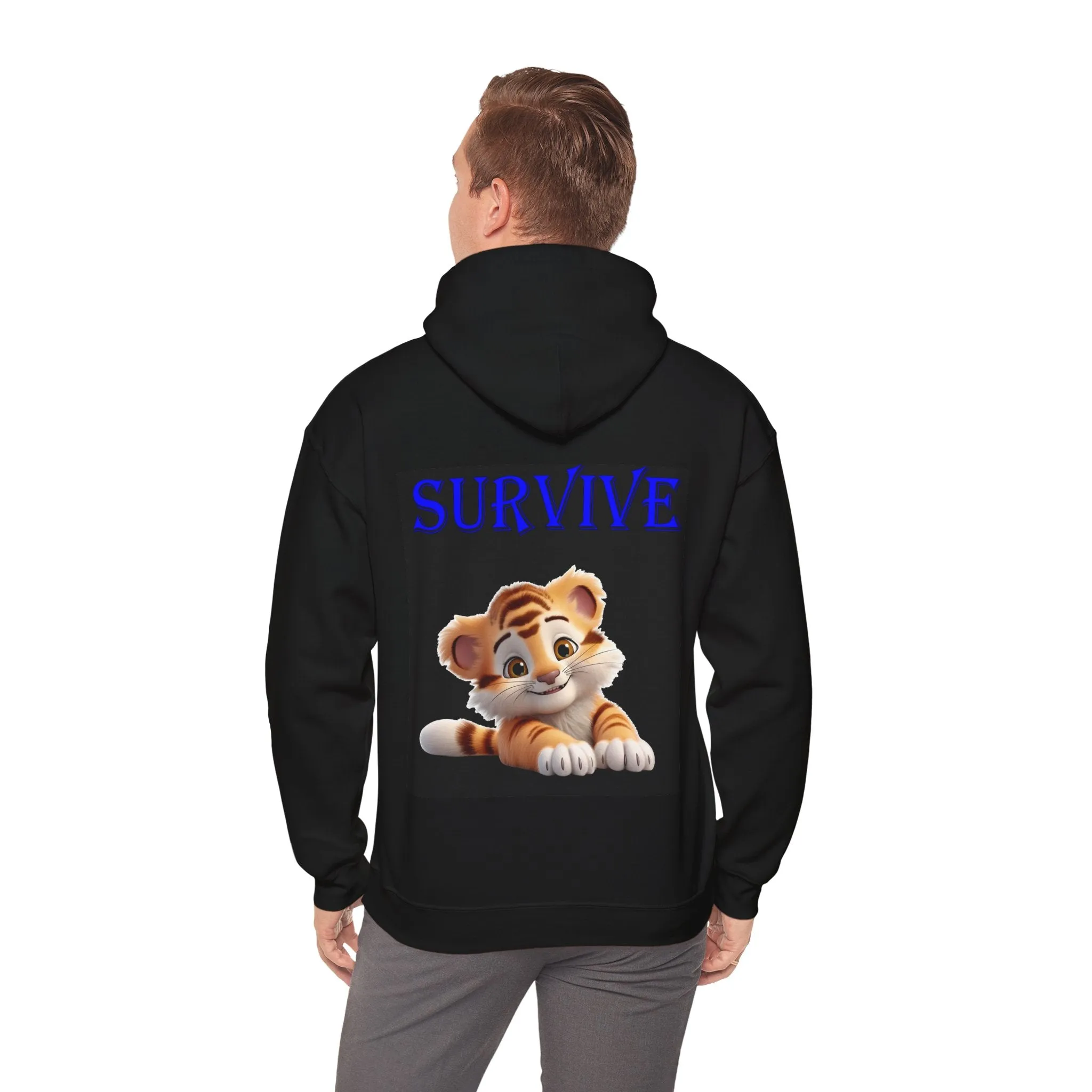 Princess Grace  Cute Tiger 'SURVIVE' Unisex Hoodie   Perfect Gift for Animal Lovers