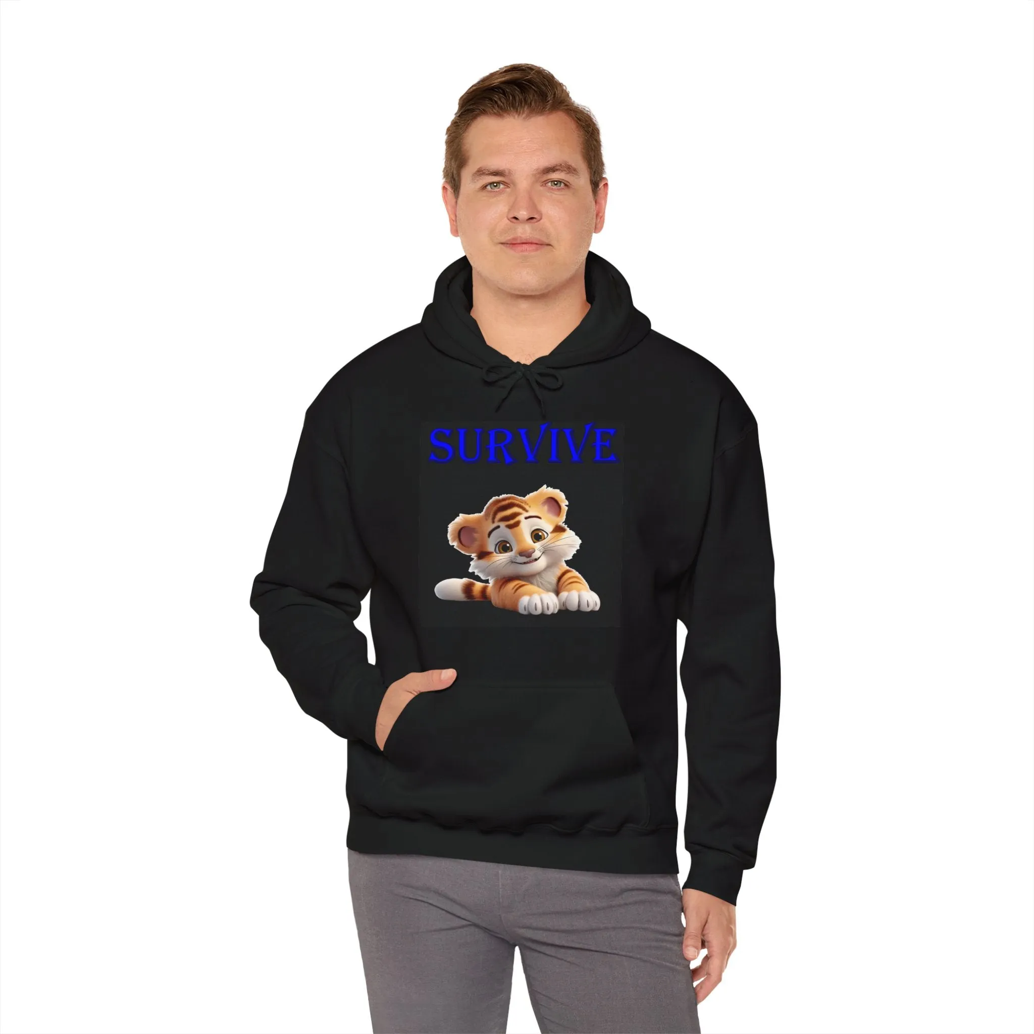 Princess Grace  Cute Tiger 'SURVIVE' Unisex Hoodie   Perfect Gift for Animal Lovers