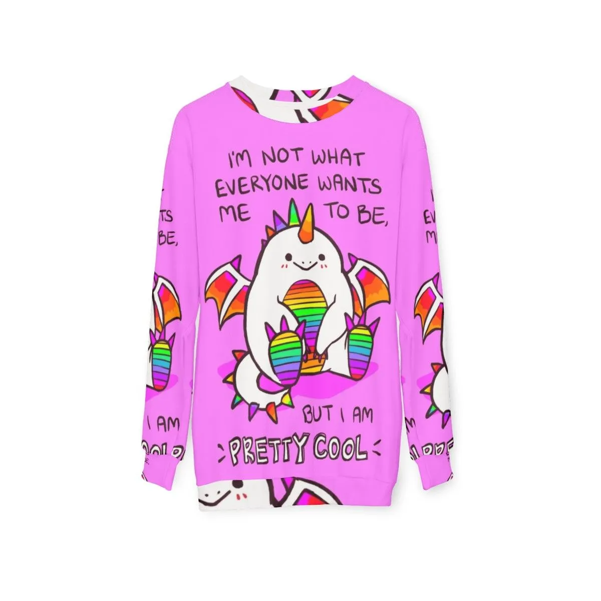 "Mental Health Awareness Rainbow Dragon Sweatshirt: Uplifting Self-Love Design"