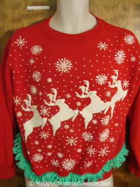 Rare and Fun 80s Reindeer Tacky Christmas Sweatshirt