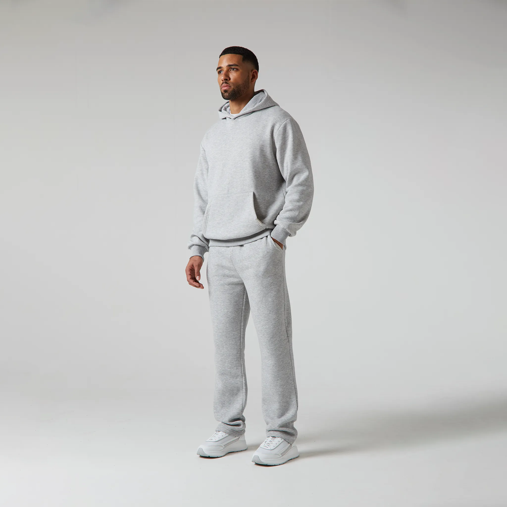 Relaxed Fit Open Hem Jogger | Grey Marl