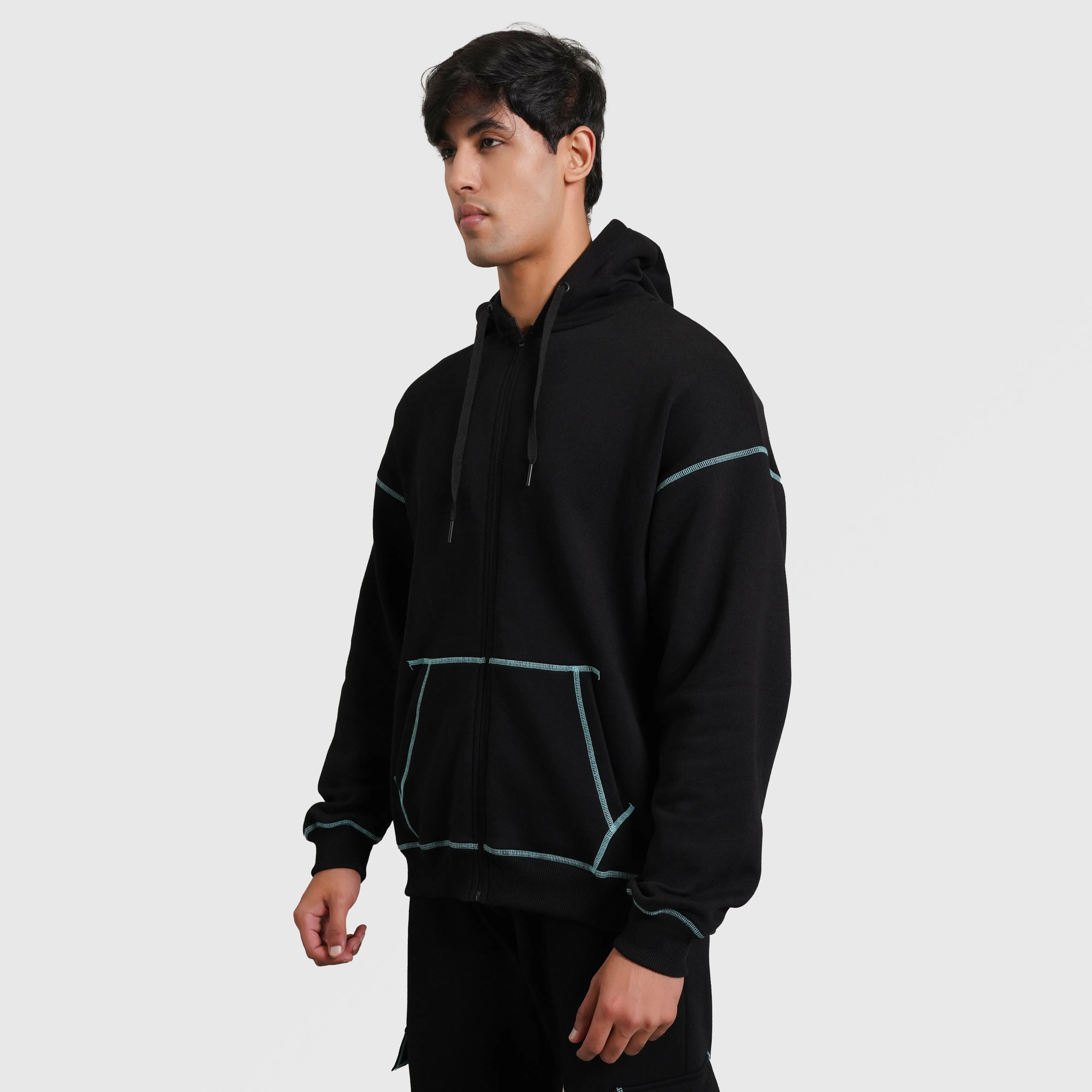 Rew Hoodie (Black-Blue)