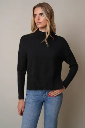 Ribbed Mock Neck Pullover