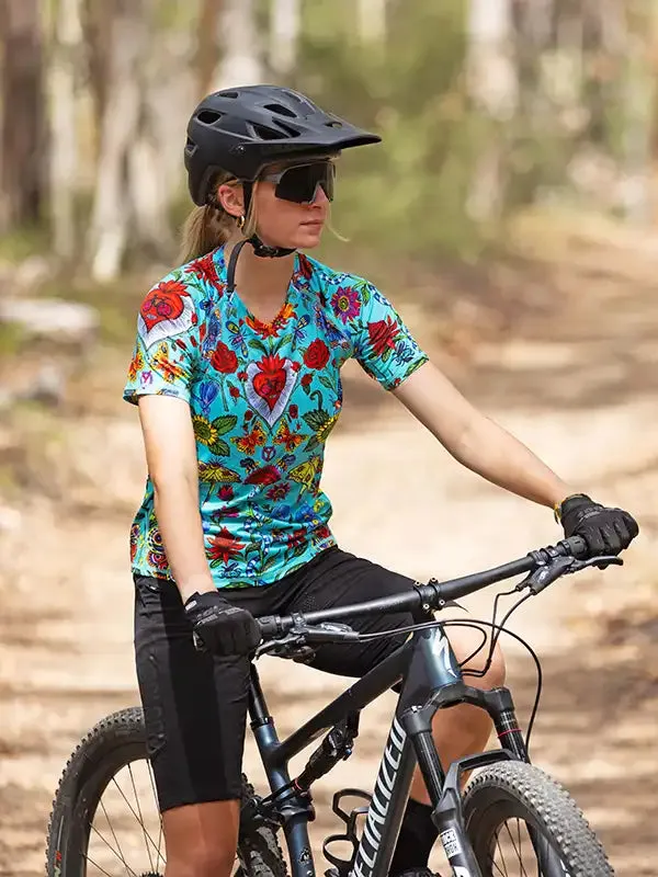 River Road Women's MTB Jersey Aqua