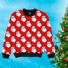 Santa Christmas Theme All Over Printed Sweatshirt