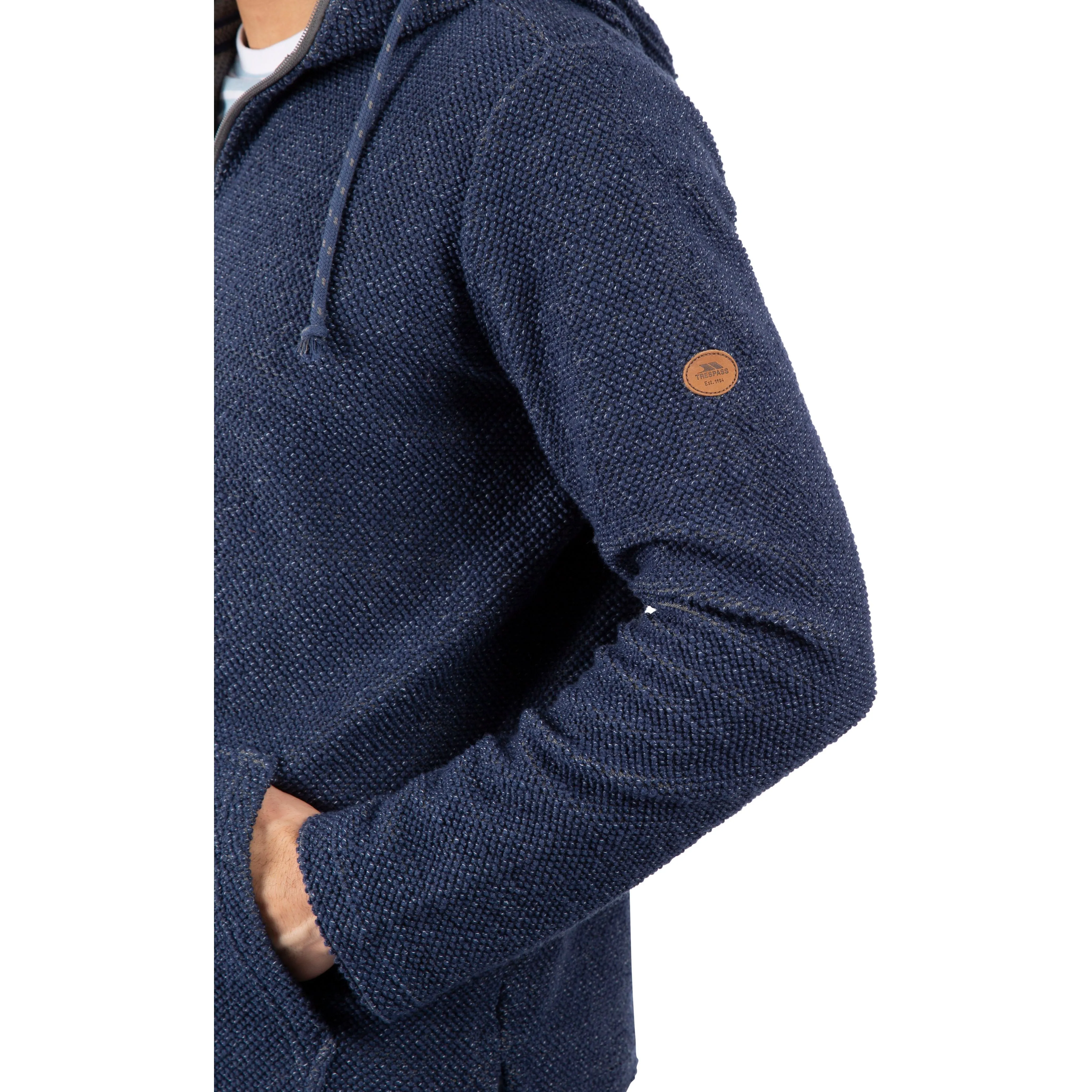 Scawton Men's Knitted Hoodie in Navy