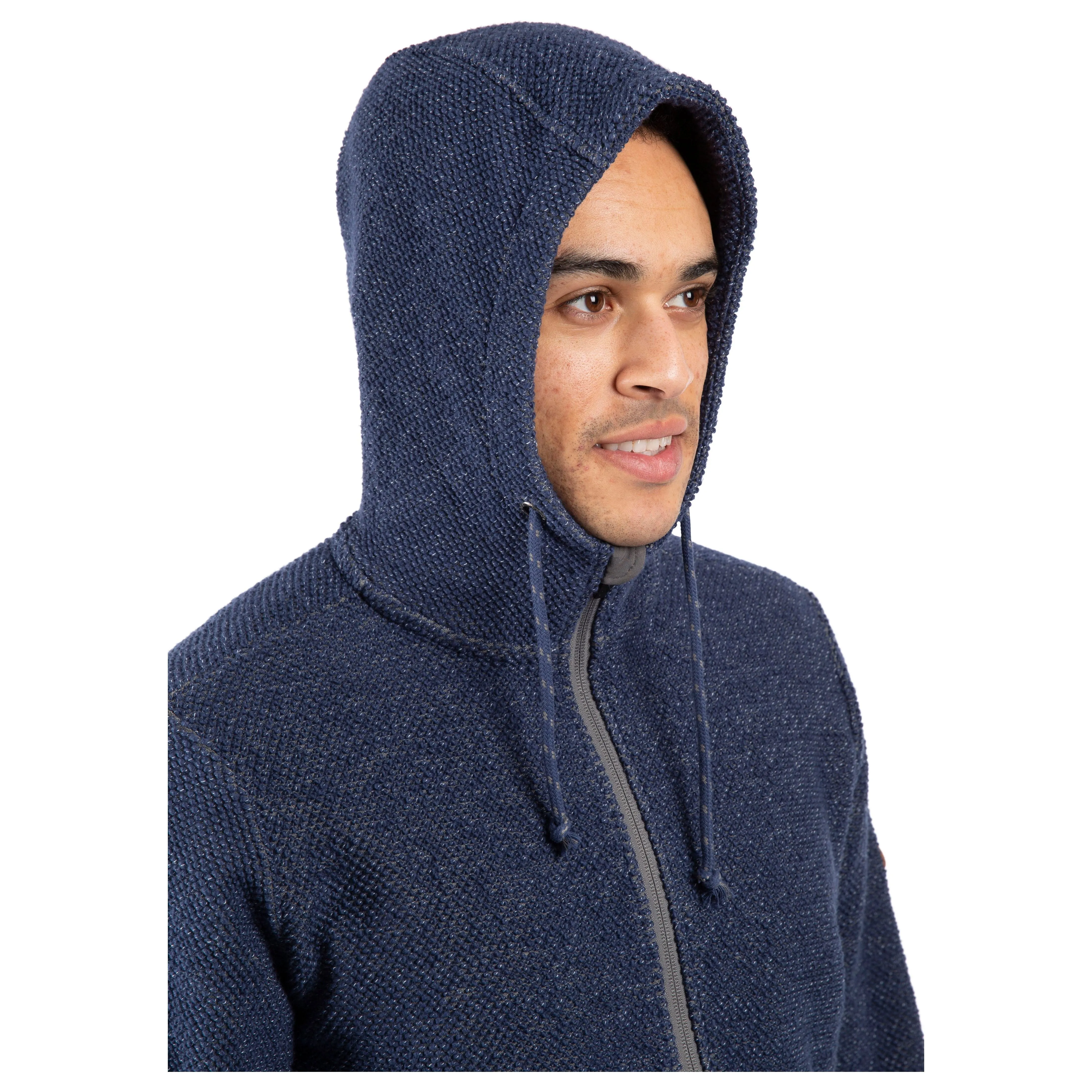 Scawton Men's Knitted Hoodie in Navy