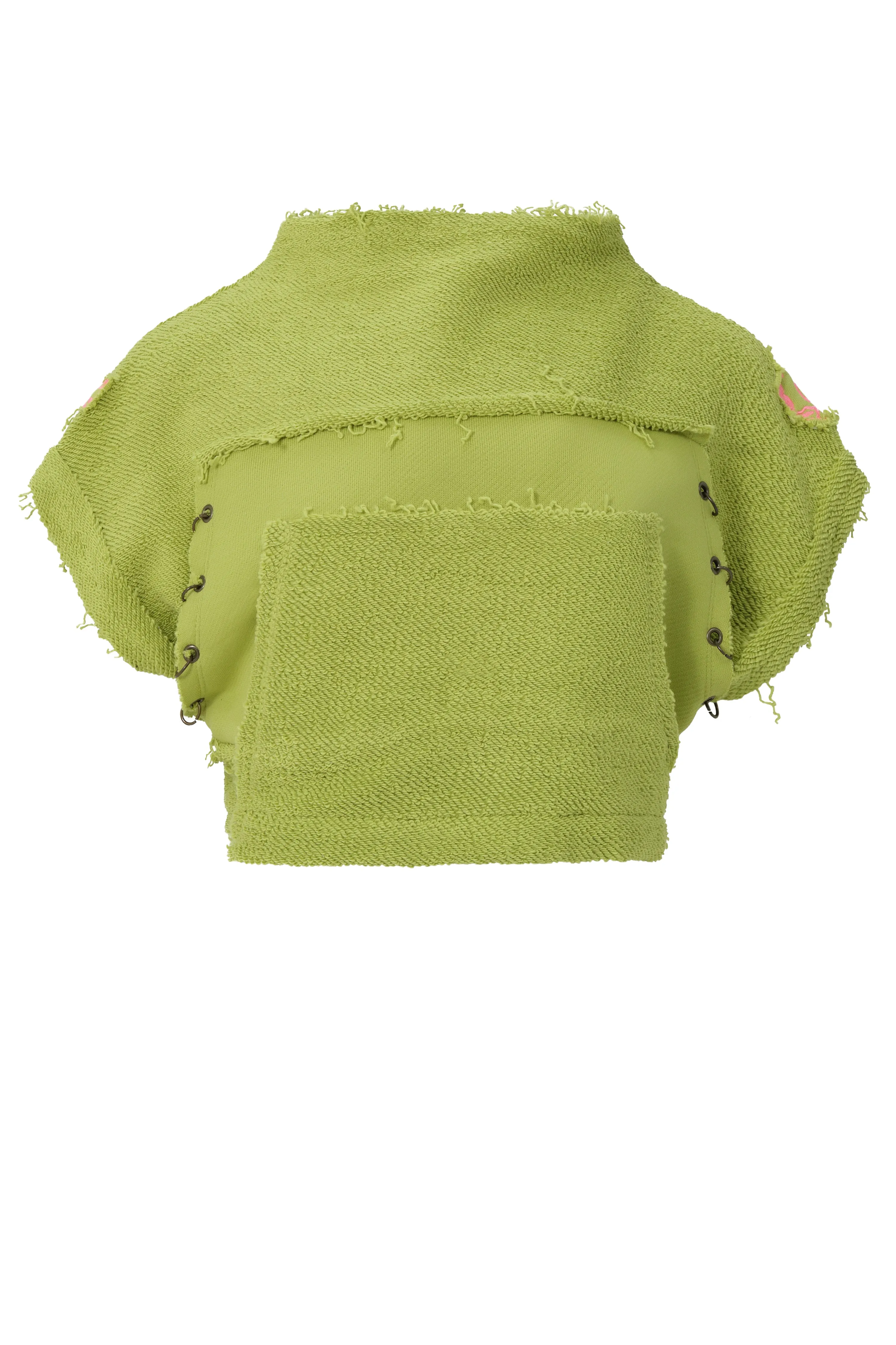 Short Sleeve Cropped Sweatshirt Green