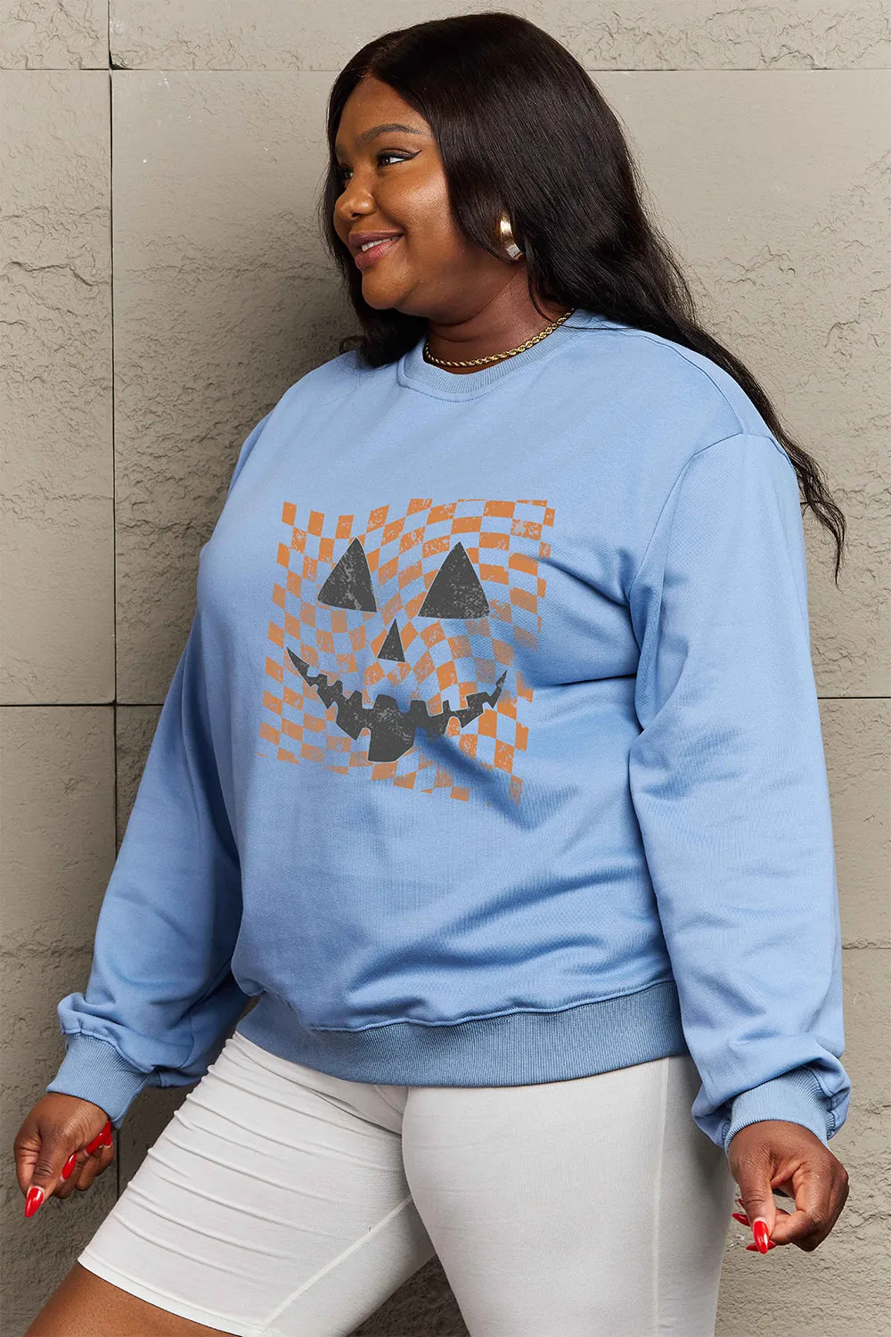 Simply Love Full Size Graphic Dropped Shoulder Sweatshirt