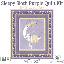 Sleepy Sloth Purple Quilt Kit by Stacey Day featuring Sleepy Sloth fabrics by Debbie Monson | P&B Textiles