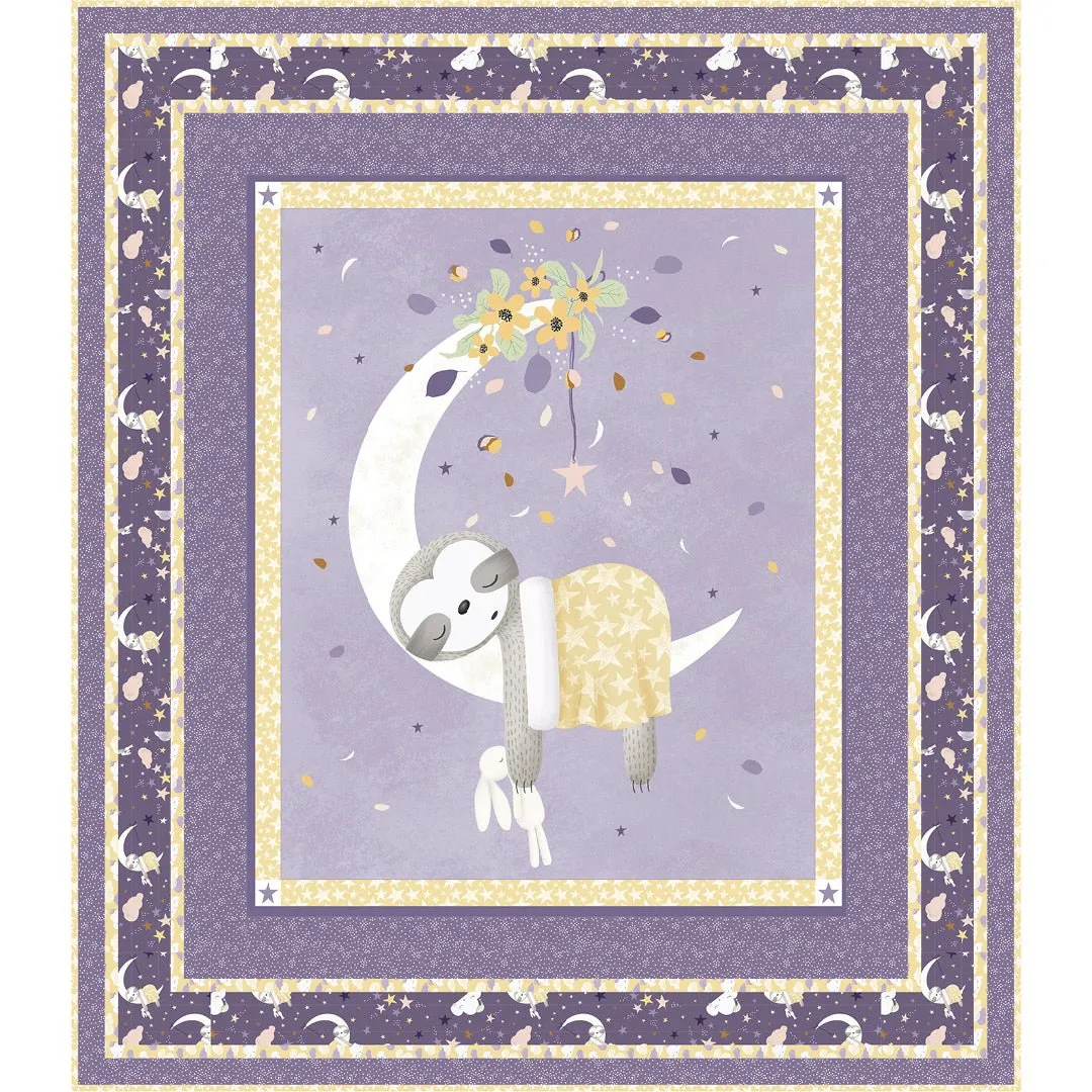 Sleepy Sloth Purple Quilt Kit by Stacey Day featuring Sleepy Sloth fabrics by Debbie Monson | P&B Textiles