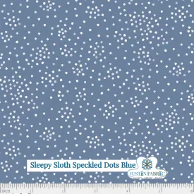 Sleepy Sloth Speckled Dots Blue Cotton Yardage by Debbie Monson | P&B Textiles