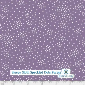 Sleepy Sloth Speckled Dots Purple Yardage | P&B Textiles