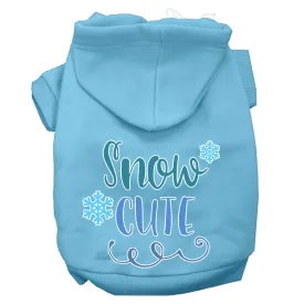 Snow Cute Screen Print Dog Hoodie Baby Blue M