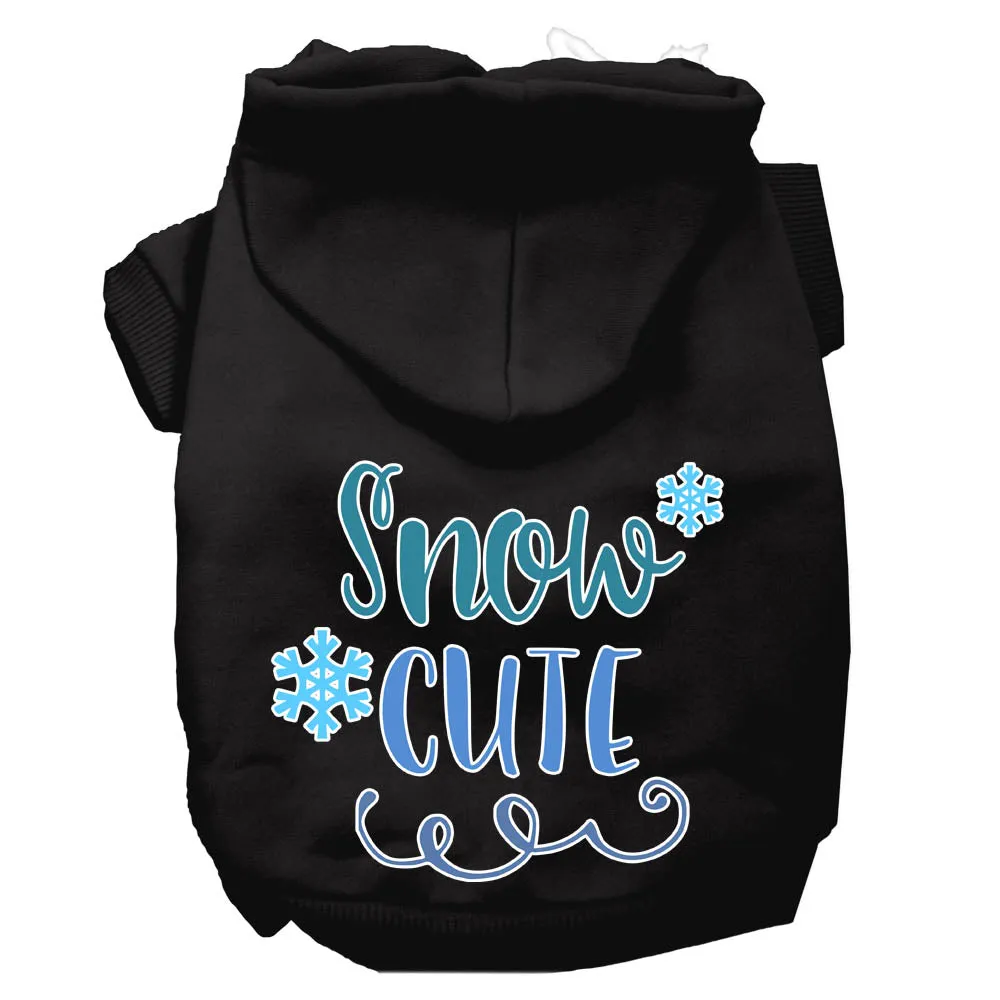 Snow Cute Screen Print Dog Hoodie Black S