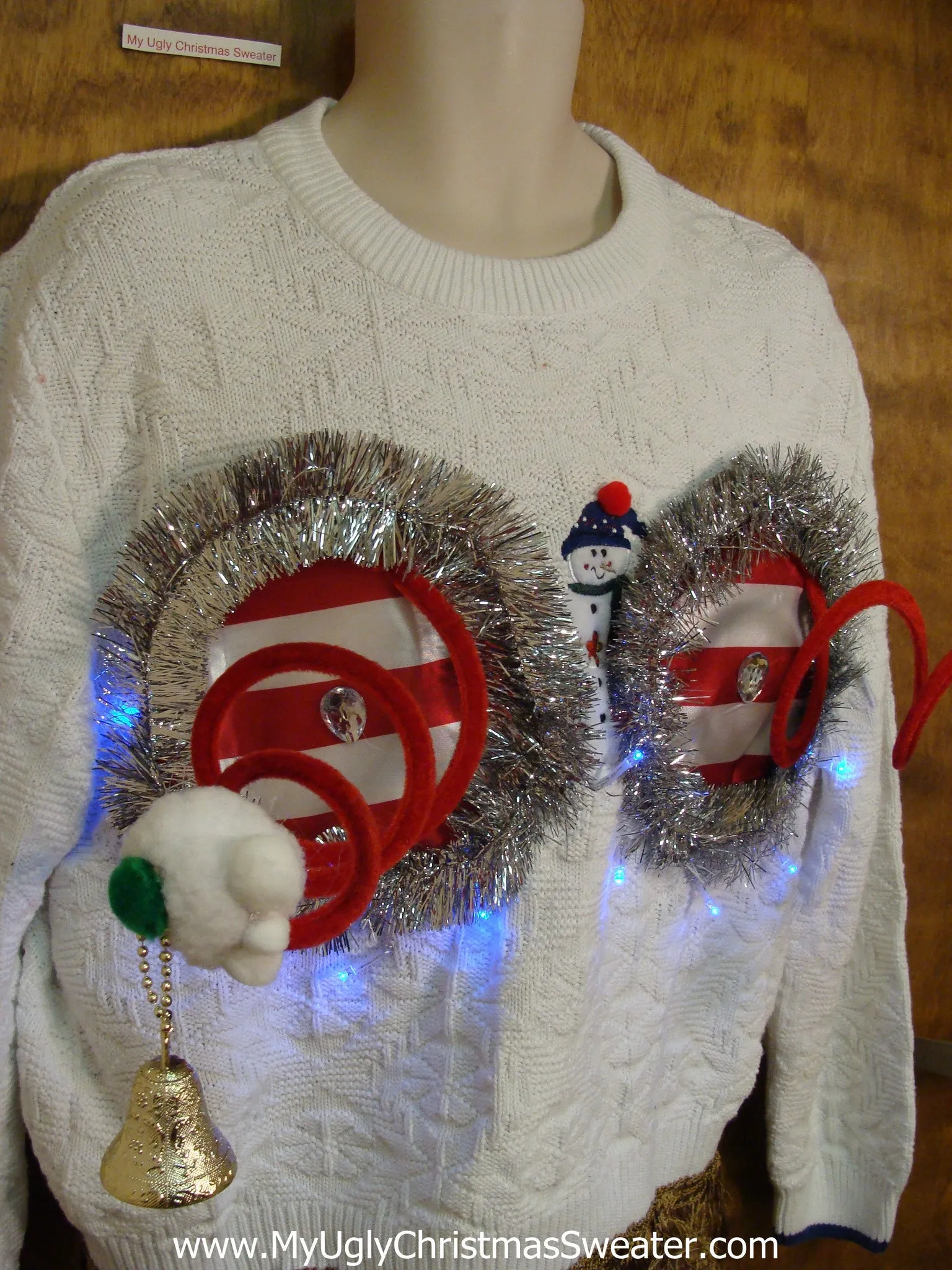 Snowman Pullover Naughty Ugly Christmas Sweater with Funny Boobies