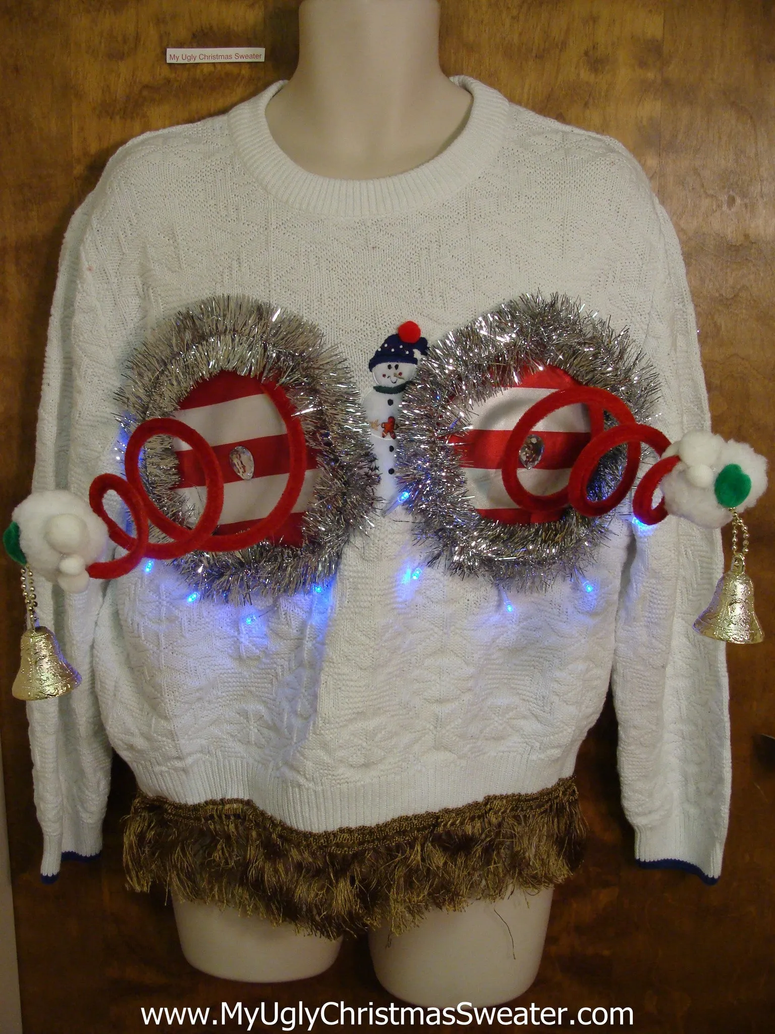 Snowman Pullover Naughty Ugly Christmas Sweater with Funny Boobies