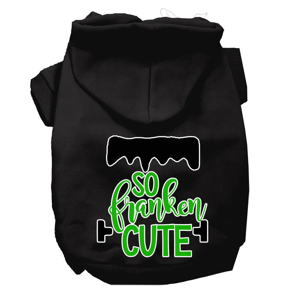 So Franken Cute Screen Print Dog Hoodie Black L