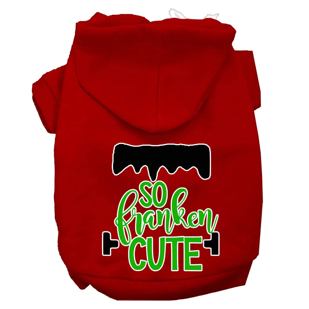 So Franken Cute Screen Print Dog Hoodie Red L