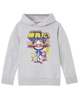 Sonic the Hedgehog Let's Roll Boys Grey Marl Hoodie