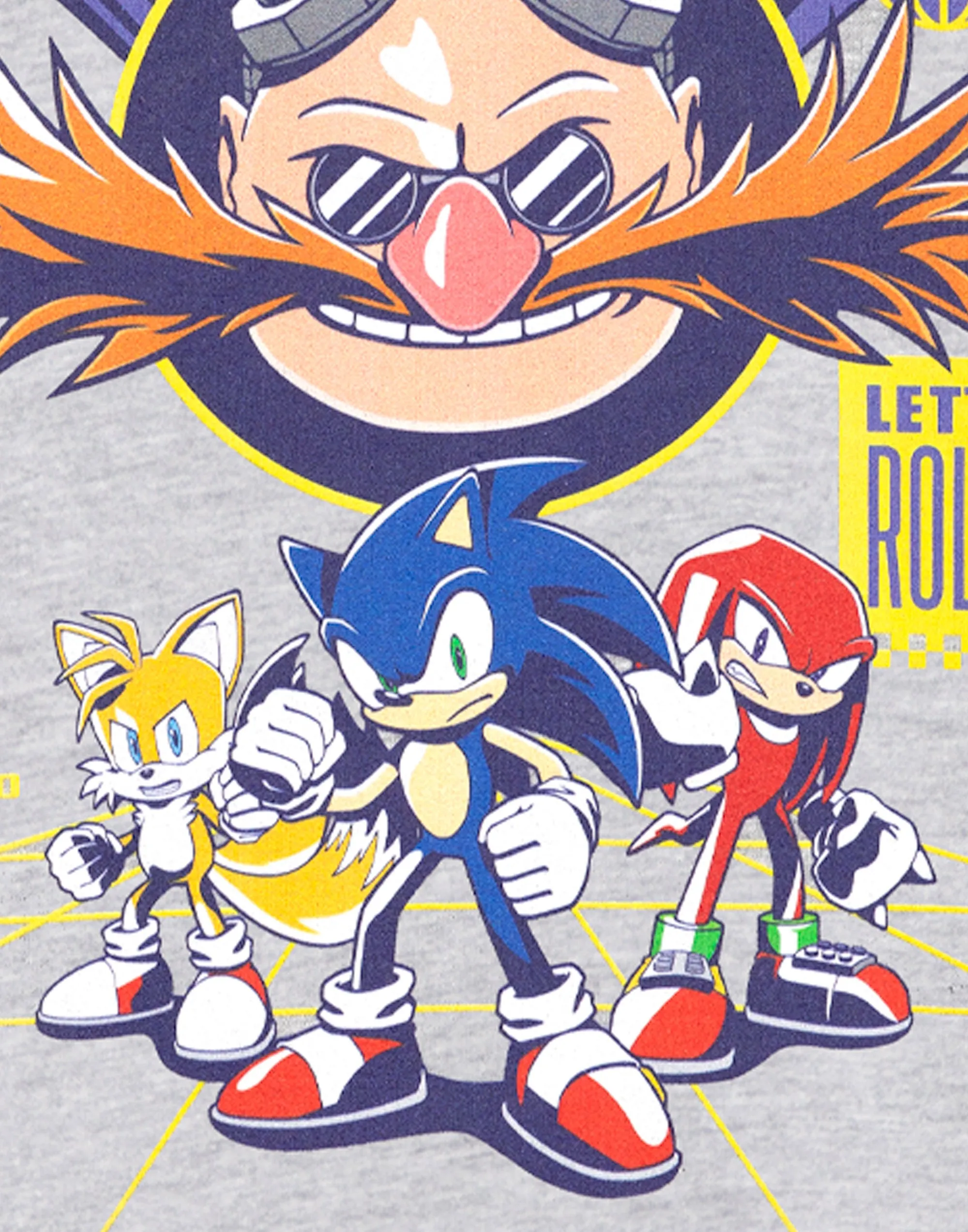 Sonic the Hedgehog Let's Roll Boys Grey Marl Hoodie