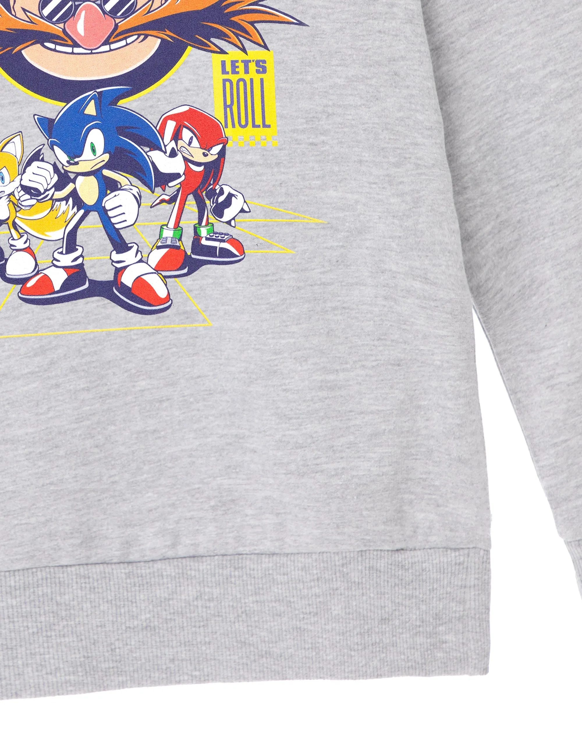 Sonic the Hedgehog Let's Roll Boys Grey Marl Hoodie