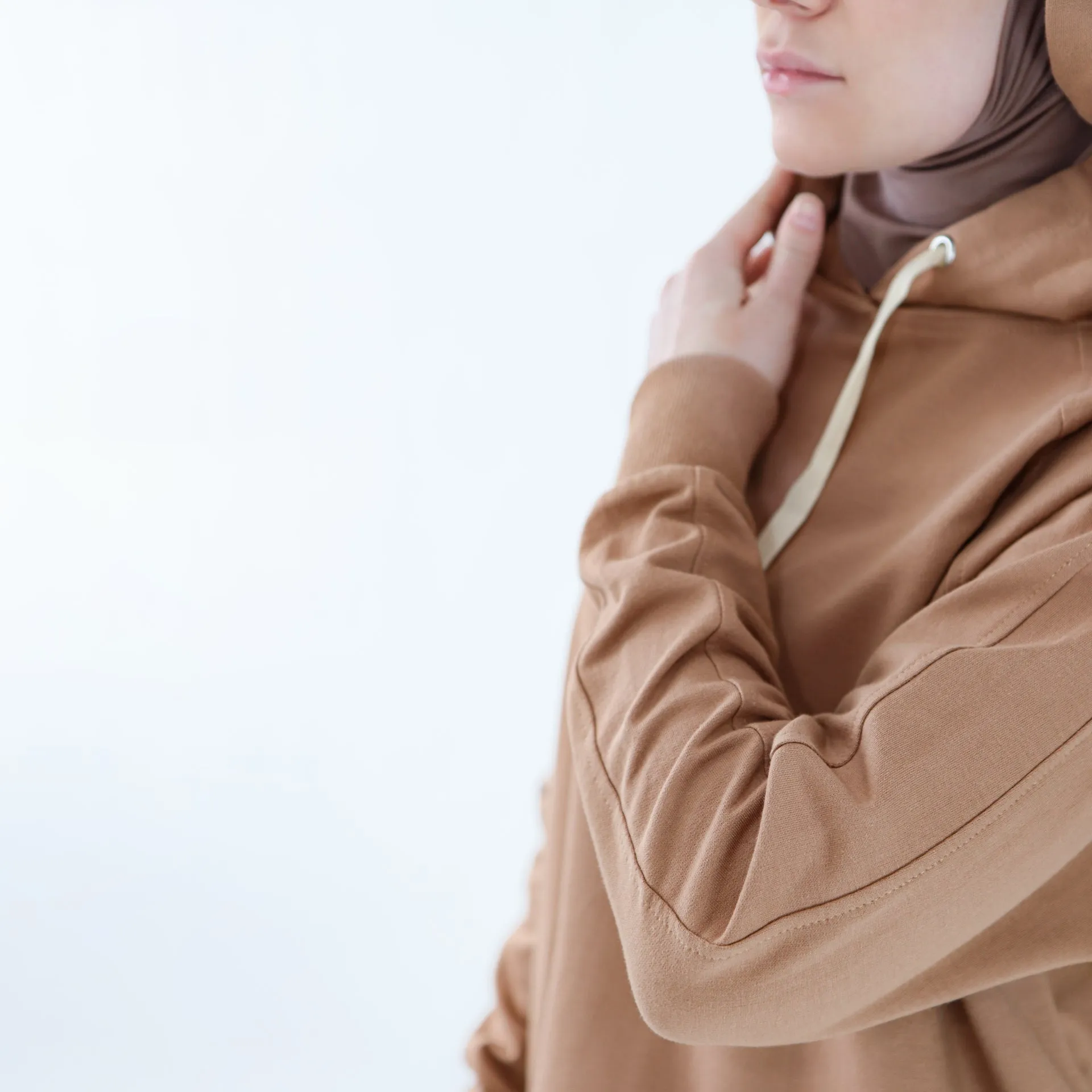 Sport Hijab Style: "Milk Coffee", Tracksuit - Hoodie with Skirt