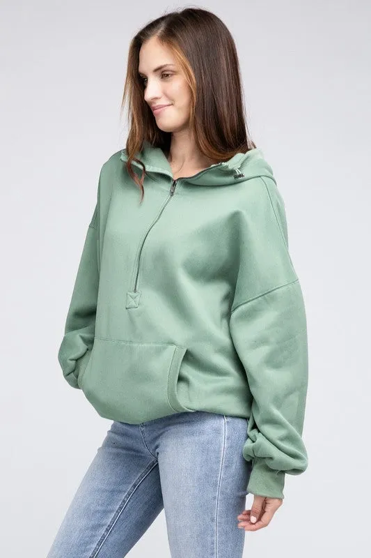 Stitch Detailed Elastic Hem Hoodie