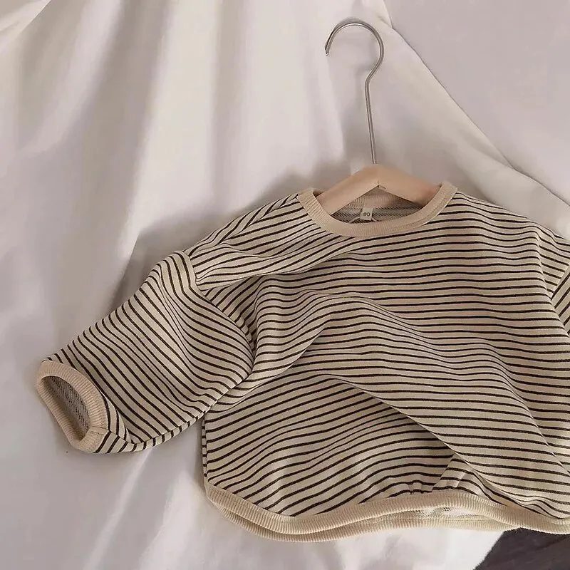 Striped Lightweight Casual Sweatshirt