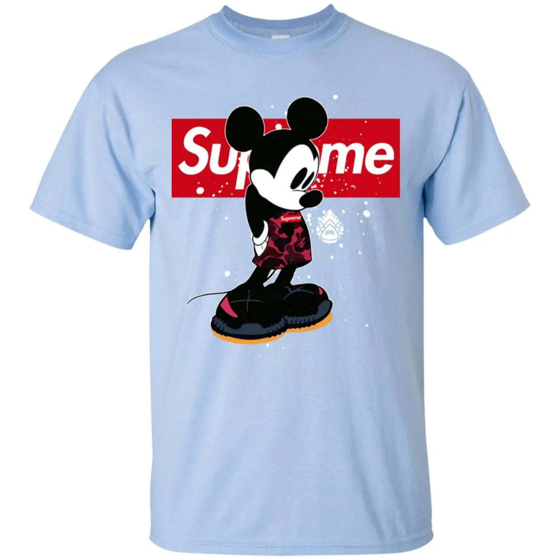 Supreme Mickey Babe Cute Love T-shirt Men Cotton T-Shirt