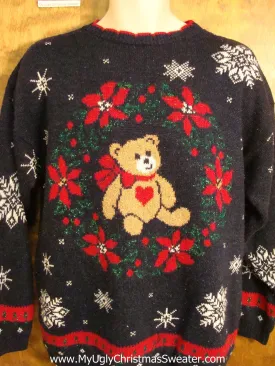 Teddy Bear 80s Fun Ugliest Christmas Sweater