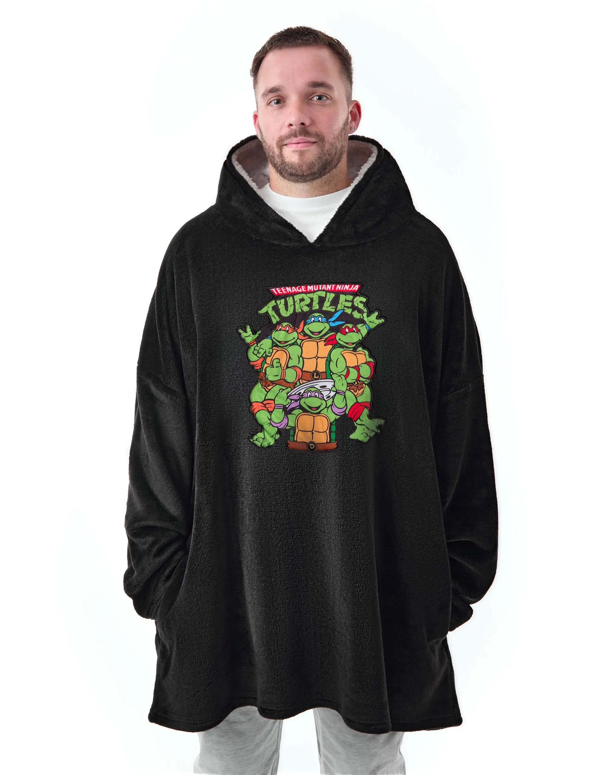 Teenage Mutant Ninja Turtles Mens Black Blanket Hoodie