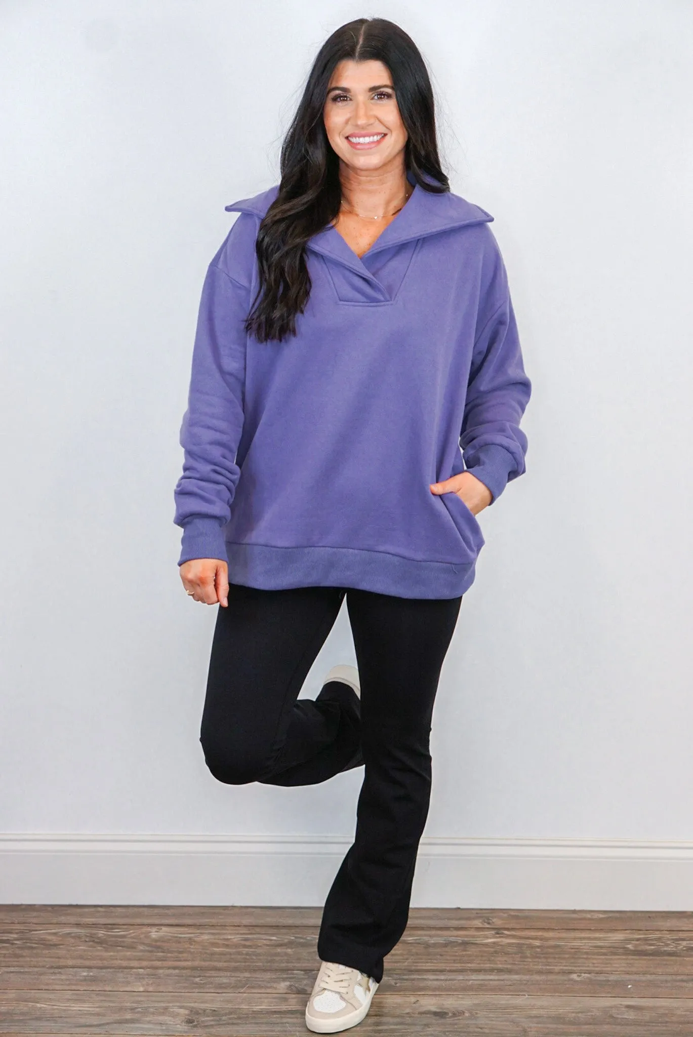 Terry Knit Perfection Lavender Pullover